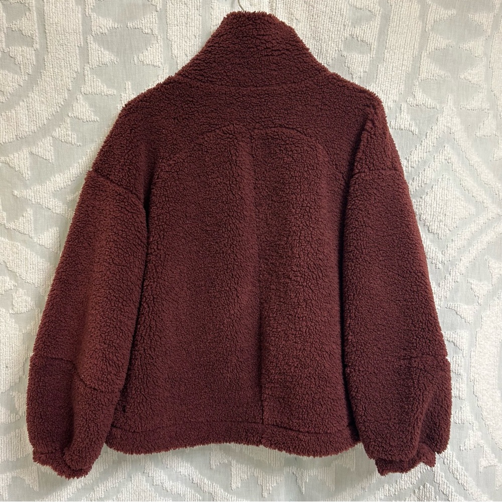 NWOT Lululemon Cinchable Fleece Zip-Up in Red Merlot Size 12 - Picture 15 of 16
